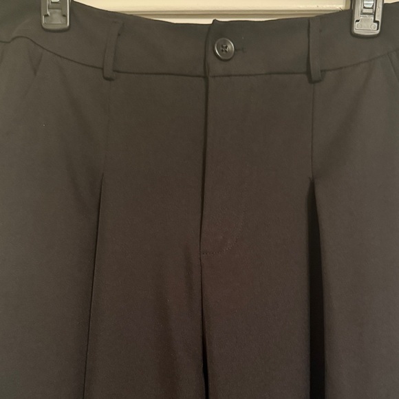 Pleated Wide Leg Black Trousers - Picture 5 of 8